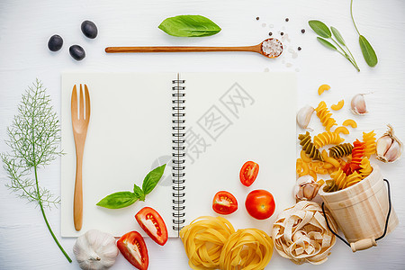 意大利食品概念和食品菜单设计 各种意大利面食图片