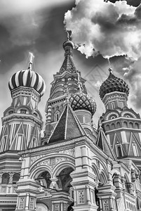 俄罗斯莫斯科红广场上的圣巴西尔大教堂Saint Basil纪念碑首都旅行建筑学圆顶地标城市宗教历史性博物馆图片