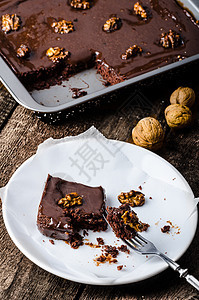 巧克力蛋糕和烤坚果美食咖啡饼干小吃派对食物烘烤蛋糕甜点面包图片