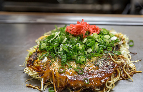 日式意大利披萨猪肉乌贼美食蔬菜地区食物文字盘子饼子图片