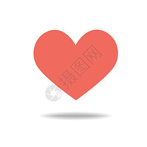 心脏图标矢量婚礼白色网络插图红色情人图片