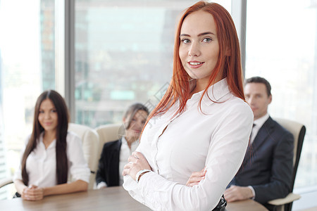 商业妇女和团队的肖像同事公司团体女士办公室领导男性职员老板女性图片