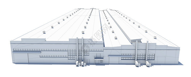 机库建筑 白线框架空白渲染3d白色贮存飞机场工厂工业技术运输图片