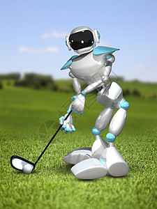 3D 机器人高尔夫塑料渲染技术游戏罢工智力玩具科学动物电子人图片