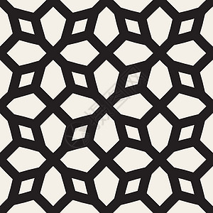 矢量无缝黑白几何图案路面插图格子装饰装饰品白色几何三角形织物正方形图片