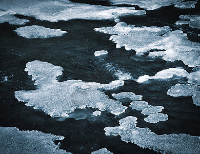 冷冻河流上的冰层形成图片