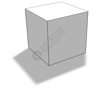 带阴影的空白白盒子白色插图3d品牌产品调谐推广渲染灰色正方形背景图片