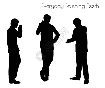人每天都在打牙刷牙牙齿姿势男人冒充插图剪影男性阴影图片
