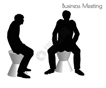 商务会议 pos 中的人首脑插图工作商业姿势阴影职业男性冒充论坛背景图片