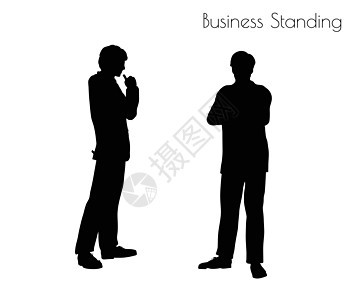 商业站立 pos 的人冒充男性阴影工作男人剪影职业就业姿势插图图片