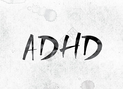 ADHD 涂在墨水中的概念图片
