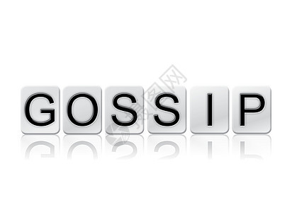 Gossip 孤立的平铺字母概念和主题图片