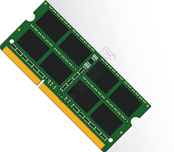 RAM labtop 4GB 或 8GB 或 16G 的随机存取存储器概念木板主板记忆绿色事项电脑笔记本母板卡片插图图片
