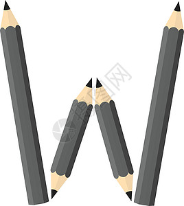 重新排列字母W的彩色木制铅笔概念图片