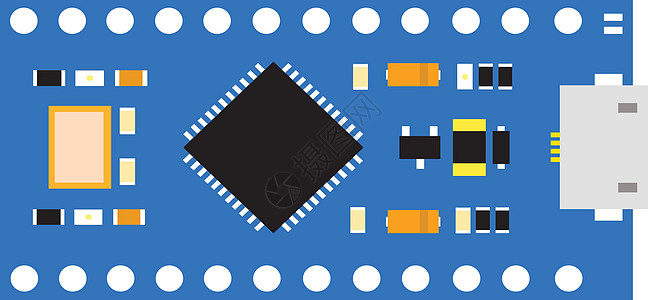 带有微控制器的 DIY 电子纳米板图片