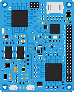 带微控制器的DIY电子蓝色高端板图片