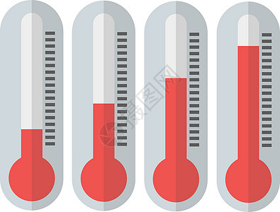 插图 0 中不同级别的红色温度计图片