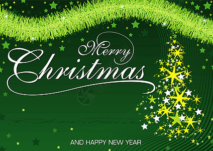 绿色圣诞快乐点点问候语线条繁星墙纸星星快乐海浪卡片插图图片
