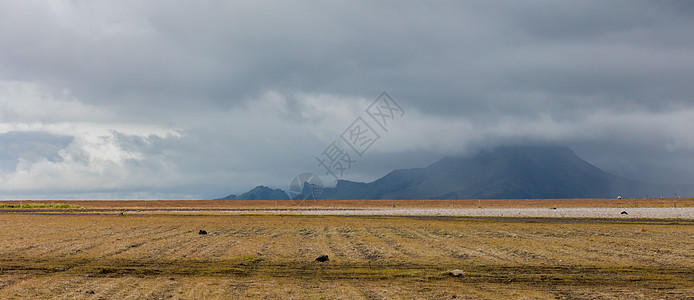 冰岛在夏季苔藓土地峡湾场地农村草地村庄房屋风景旅游图片