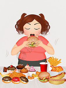 超重女孩饮食女士减肥插图零食图片
