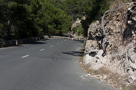 西班牙马洛卡山区公路地貌弯曲交通山链通道山顶天空海岸线高地生命周期图片