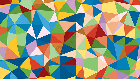 在设计中使用的许多三角形背景的抽象 raibow 多彩 lowploly横幅公司墙纸卡片马赛克彩虹艺术品多边形网络创造力图片