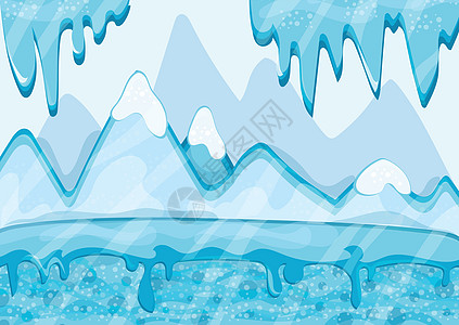 卡通冬季景观与冰山和 ic图片