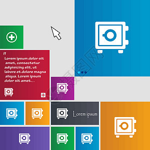 安全图标标志 纽扣 带有光标指针的现代界面网站按钮 韦克托图片