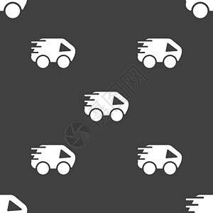 汽车图标标志 灰色背景上的无缝模式 韦克托运动运输交通标签插图发动机技术艺术驾驶绘画背景图片