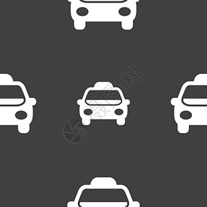 出租车图标标志 灰色背景上的无缝模式 韦克托艺术汽车技术插图服务横幅车辆送货旅游电脑图片