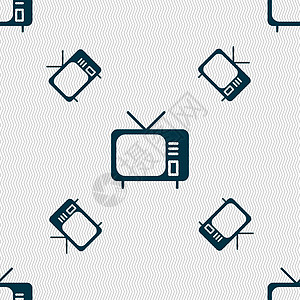 电视图标标志 具有几何纹理的无缝模式 韦克托渠道屏幕手表广播电视节目天线信号视频技术互联网图片