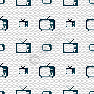 电视图标标志 具有几何纹理的无缝模式 韦克托电影天线插图手表互联网娱乐视频信号屏幕电气图片