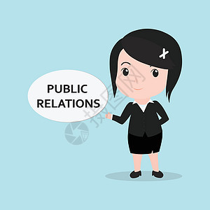 商业女商务人士通过信息表达的概念是公共关系图片