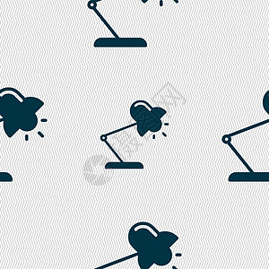 台灯图标标志 具有几何纹理的无缝模式 韦克托房子桌面灯泡桌子网站技术办公室奢华艺术卡通片图片