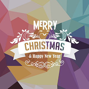 祝你圣诞快乐 colorfu卡片刻字彩虹绘画艺术插图字体标签庆典打印背景图片
