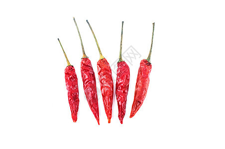 白色背景的红辣椒干燥 被孤立在白底蔬菜团体胡椒厨房香料辣椒食物红色图片
