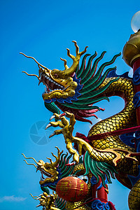 中国龙龙警卫天空装饰品宗教动物庆典雕塑力量建筑学情调图片