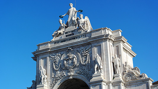 葡萄牙里斯本Augusta街拱门建筑观光地标历史性城市旅行旅游历史图片