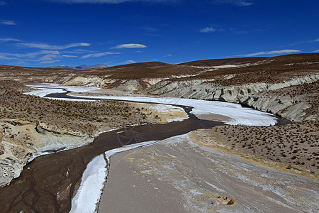 玻利维亚埃米亚山脉多彩的盐河谷海滩蓝色荒野爬坡镜子地标峡谷沙漠天空岩石图片