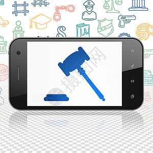 法律概念 显示有 小说 的智能手机屏幕财产犯罪渲染拍卖保险细胞触摸屏电话法庭图片