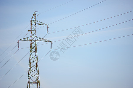 高压电电塔网格活力金属电力植物蓝色电气天空力量变压器图片
