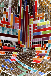 彩色马赛克瓷砖石头陶瓷建筑学制品墙纸艺术水池浴室历史正方形图片