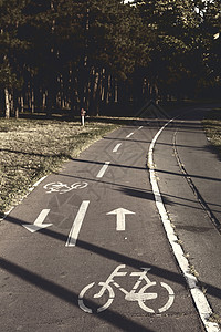 公园中的自行车车道绿色小路旅行交通运输城市路线环境信号健康图片