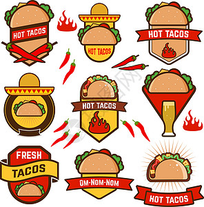玉米饼美食艺术标签标识邮票午餐小吃插图辣椒餐厅图片