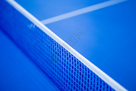 蓝乒乓球桌网净额运动娱乐球拍挑战游戏竞争蓝色木头桌子爱好图片