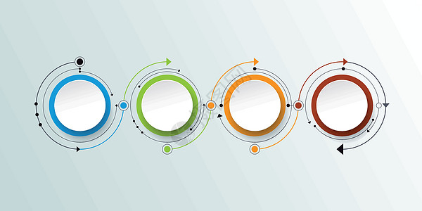 矢量分子与 3D 纸标签集成圆圈背景 的空白空间创造力社会营销节点流程图插图原子网络技术小册子图片