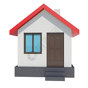 白色背景上有红色屋顶的小房子房子渲染小屋管道住房销售建筑抵押村庄建筑学图片