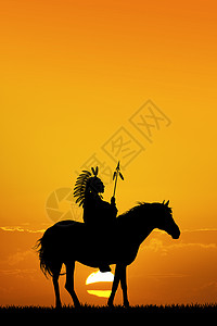 土著美洲印第安人骑马帐篷羽毛荒野男人装饰品插图鬃毛文化皮肤原住民图片