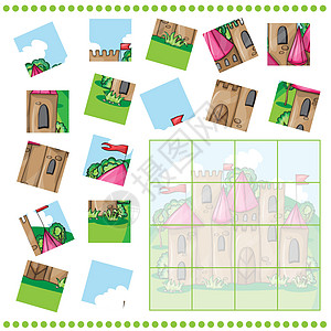 儿童拼图游戏学校积木国王水晶故事建筑城堡童话婴儿王国图片