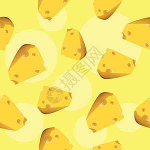 奶酪无缝模式牛奶早餐白色圆圈美食奶制品纺织品黄色墙纸小吃图片